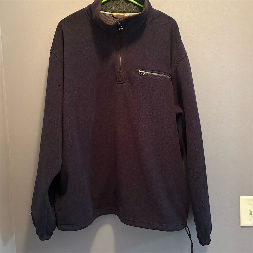 Izod Men's XXL Blue 1/4 Zip Fleece Windbreaker Jacket Casual